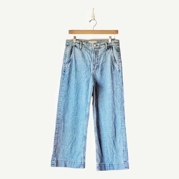 Everlane Wide Leg Crop Jean Size 29 Ankle in Light Indigo Wash - Picture 7 of 16
